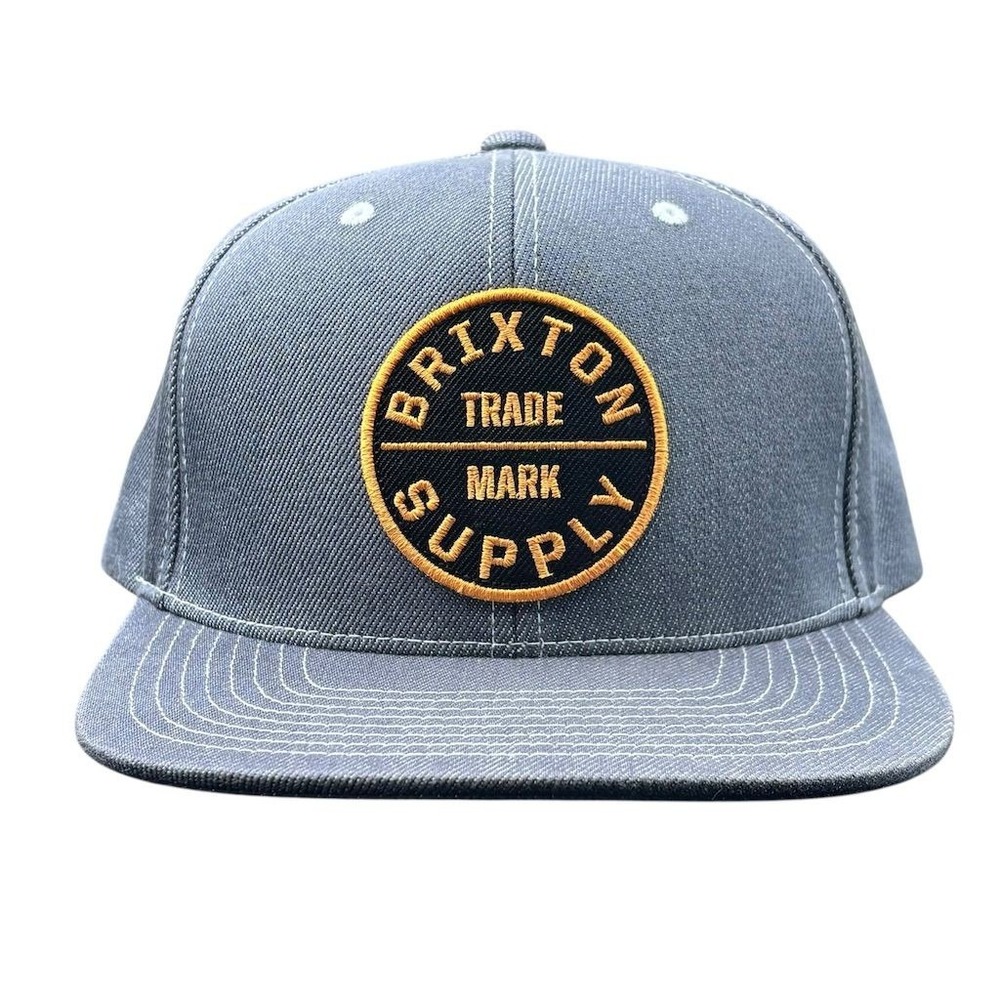 Brixton‎ Unisex Snapback Hat Gray with Gold Logo Adjustable Cap